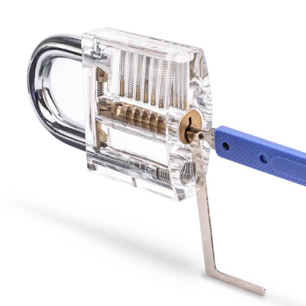 LockPick set of 17in1 blades + 3x transparent lock
