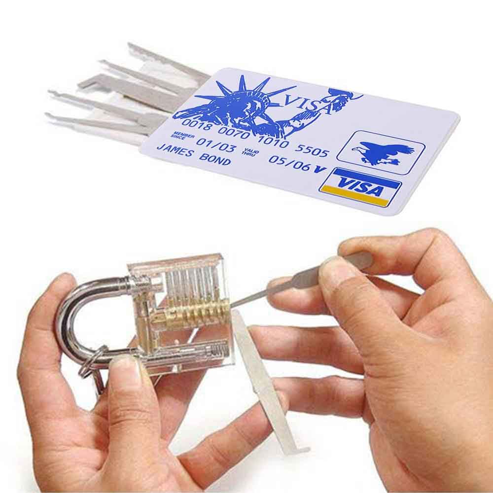 1 Set Credit Card Lock Picks Hook Tool and Locksmith Practice Training Lock