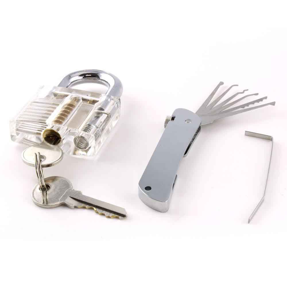 Jackknife Folding Lock Pick Set & Practice Lock