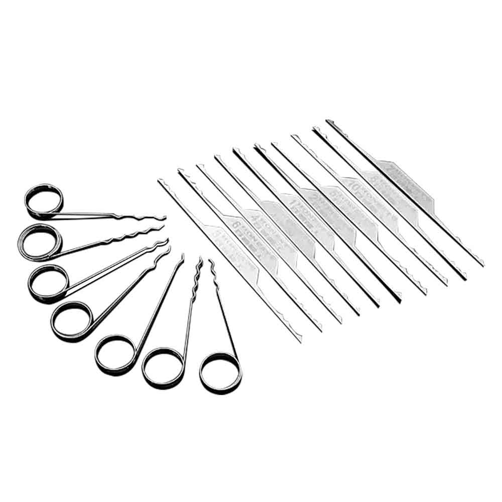 17 PCS Wave Brush Hook Lock Pick Set