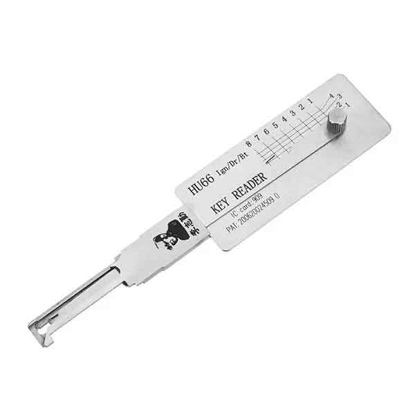 Auto Car Door Lock Tool Key Cylinder Measuring Reader Tool 2in1 for NSN14 Dr/Bt