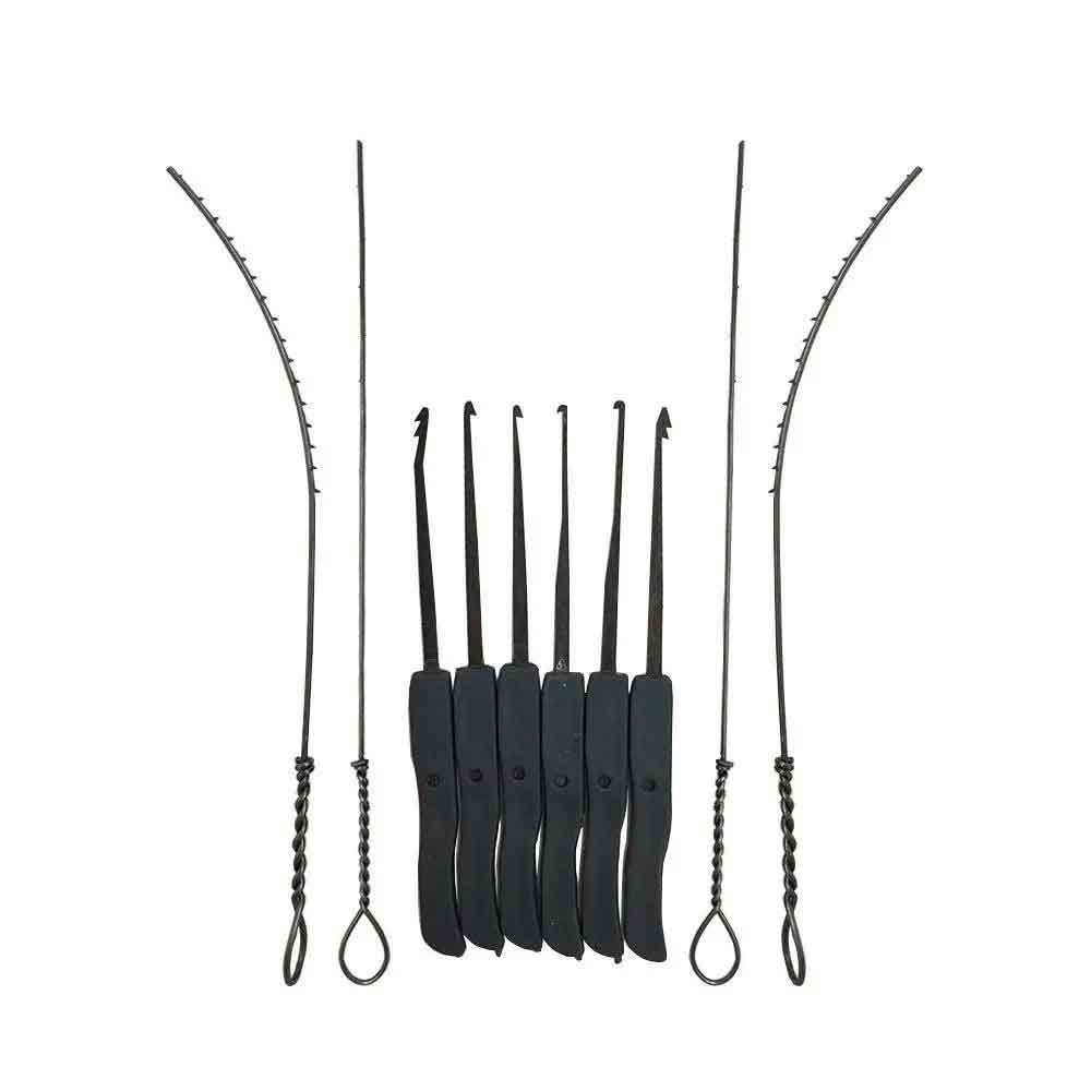 12pcs Unlocking Lock Pick Set Key Extractor Tool Transparent Practice Padlocks 