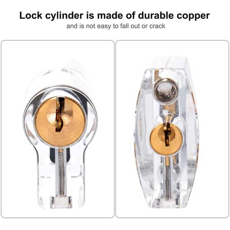17 Pieces Lock Pick Set with 2 Pieces Transparent Practice Lock, 5 ...