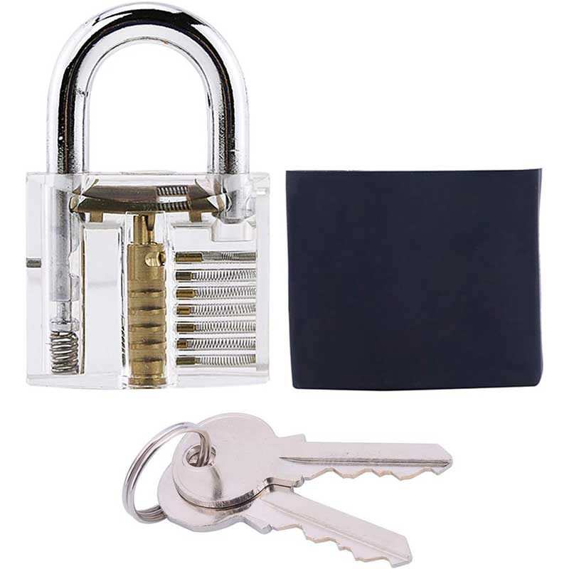 6 Pieces Lockpick Training Locks with Black Lock Cover, Lock Picking